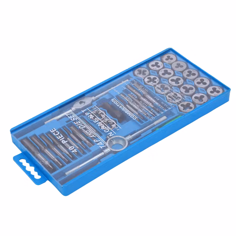 Set di rubinetti e matrici, set di rubinetti e matrici metriche, set di rubinetti e matrici Acciaio al carbonio, strumento di filettatura, utensile manuale, forniture per ferramenta