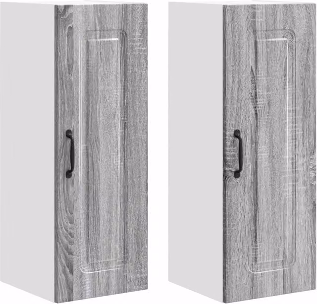 Set di 2 pensili da cucina pratici design moderno 30 x 31 x 80 cm in legno ingegnerizzato grigio sonoma 02_0053696