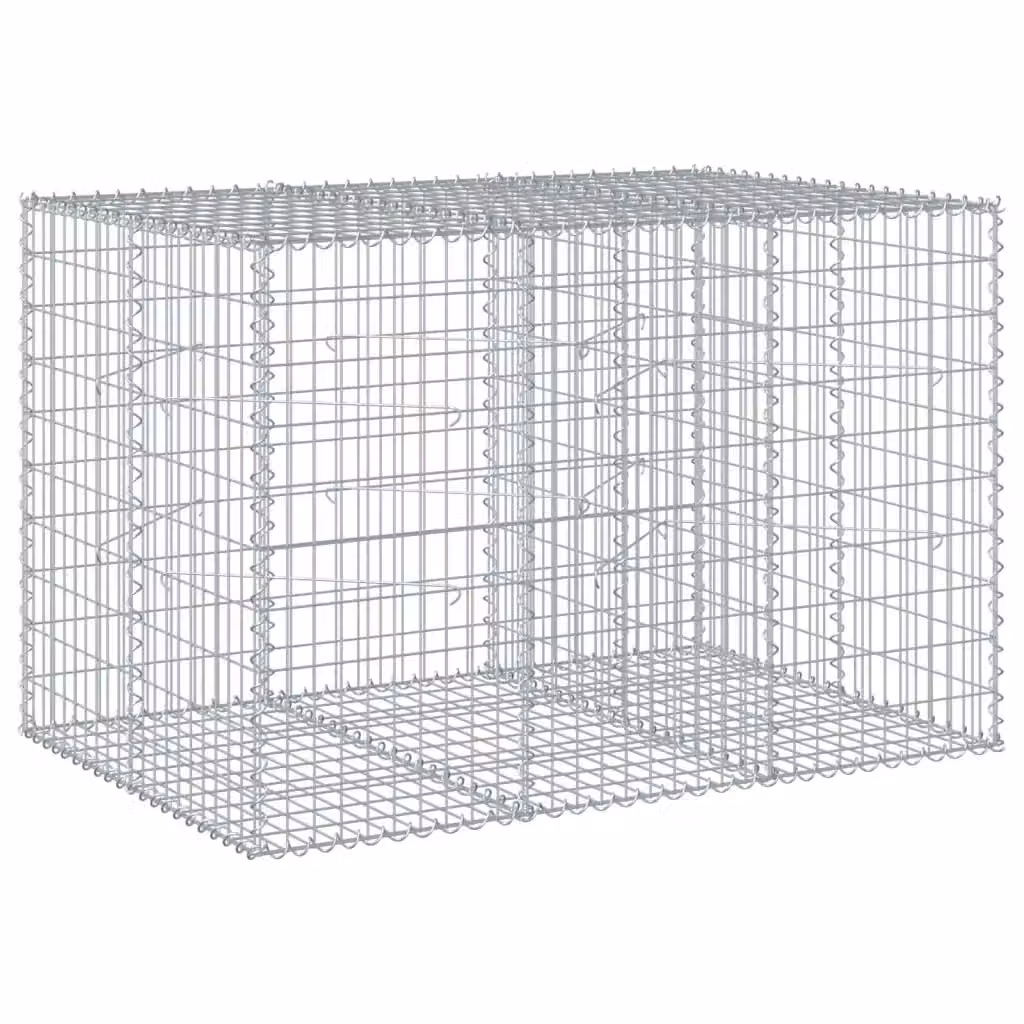 Cesto Gabbione con Copertura vidaXL in Acciaio Zincato Argento L/P/H: 150 x 100 x 100 cm – 2