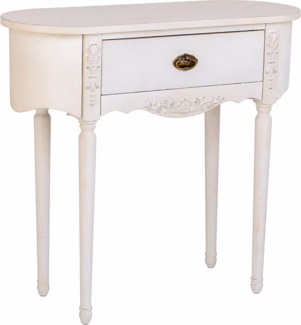 Console in legno laccato bianco invecchiato 88x36x80h cm