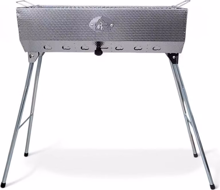 Mangal Tashkent shashlik grill in acciaio inox gambe pieghevoli griglia griglia regolatore d'aria