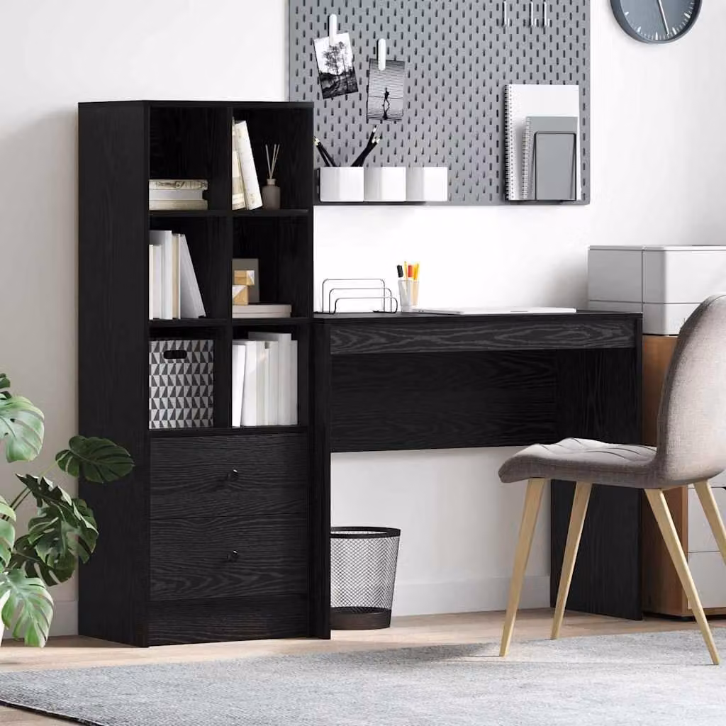Maison Exclusive - Scrivania con cassetto 2 pcs Rovere Nero