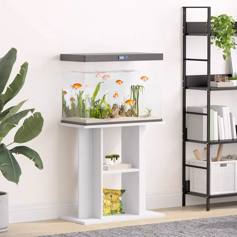 vidaXL Supporto per Acquario Moderno in Legno MDF Bianco L/P/H: 60 x 30 x 60 cm
