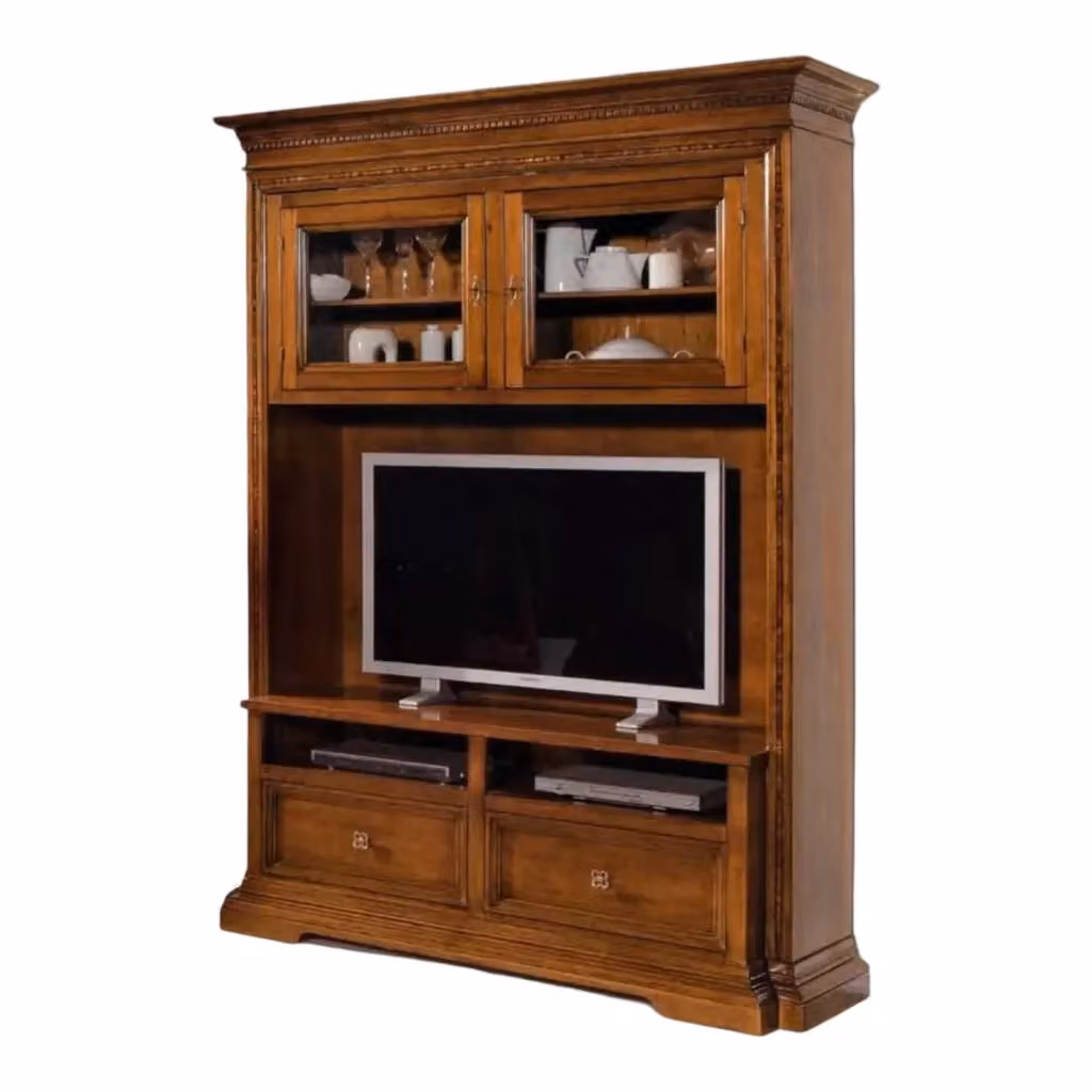 Parete attrezzata Mobili 2G in legno color noce per soggiorno L: 168 cm, P: 57 cm, H: 235 cm – 4