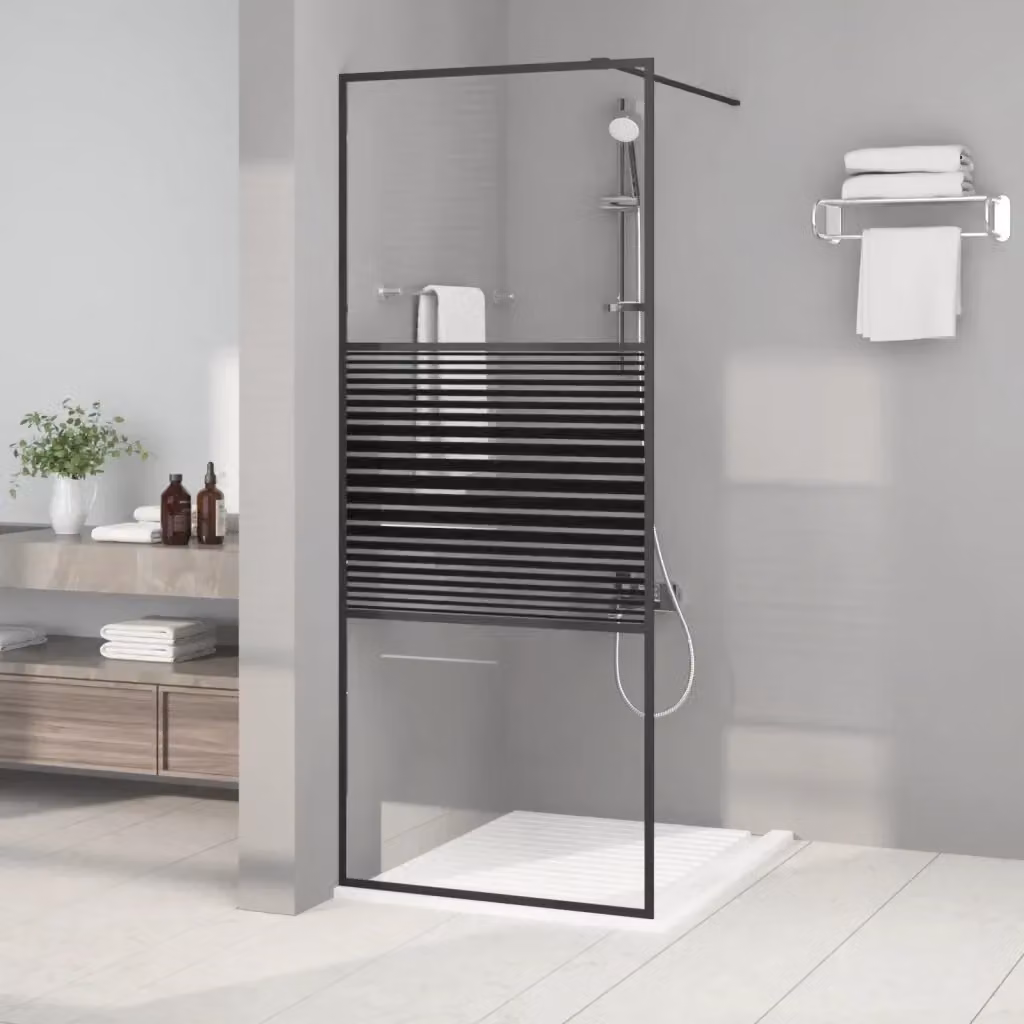Parete Doccia Walk in DESIGN IN CFW6037604 in Vetro Trasparente con Profilo Nero L: 80 cm, H: 195 cm – 2