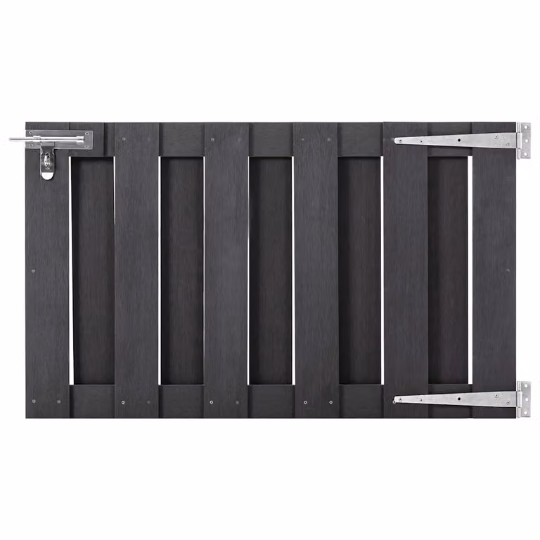 vidaXL Cancello da Giardino Singolo Scorrevole in WPC Grigio L: 100 cm, H: 60 cm