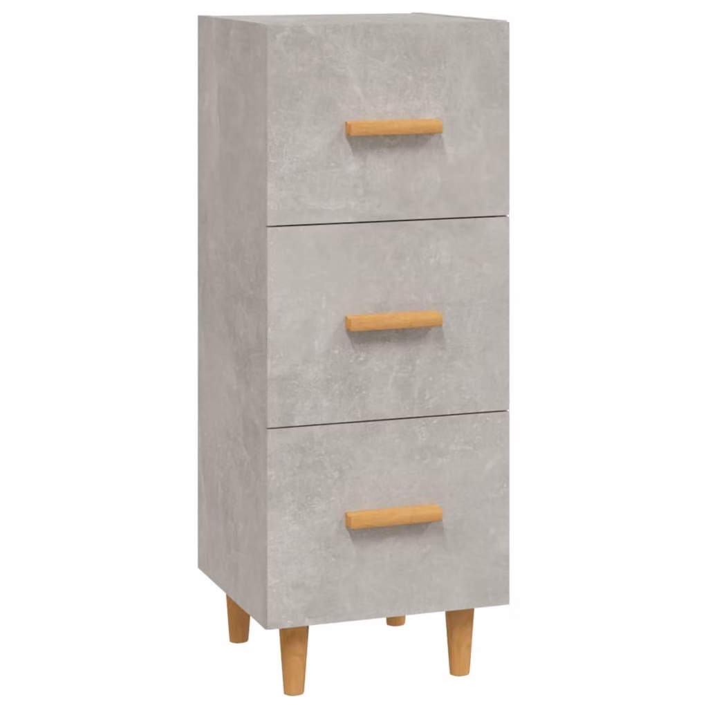 Credenza Grigio Cemento 34,5x34x90 cm in Legno Multistrato