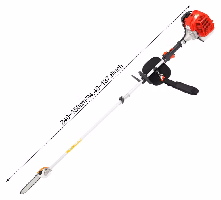 Troncatrice a catena telescopica, lunghezza regolabile, motore ad alte prestazioni, colore rosso