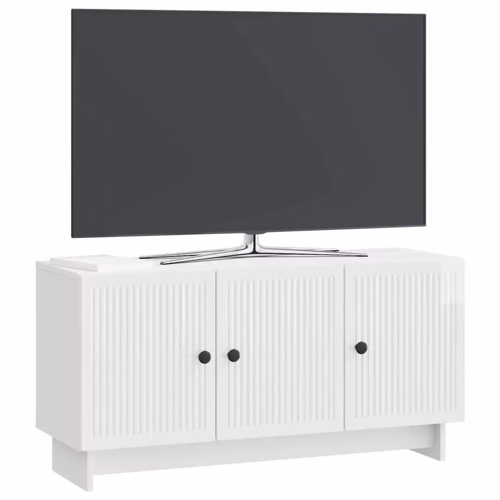 Mobile TV-Credenza Design In Bianco Lucido L: 99 cm, P: 34,5 cm, H: 50 cm – 2