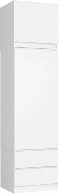 Armadio AKORD S60 con sopralzo Bianca 60 cm 2 ante 2 cassetti 60x51x234 cm