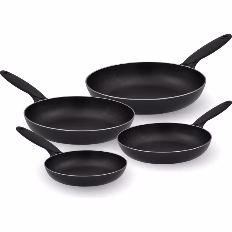 Set di 4 padelle antiaderenti Accademia Mugnano in alluminio colore nero