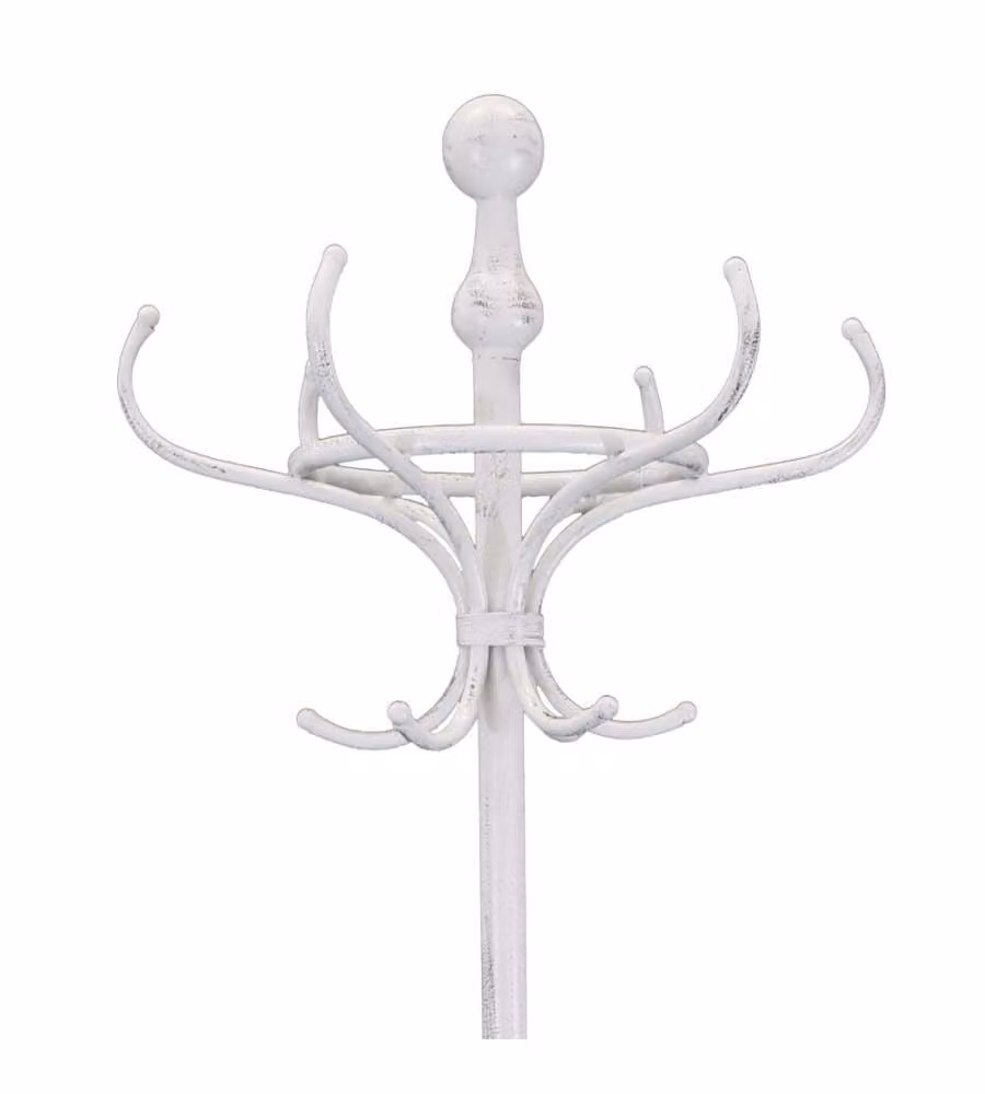 Appendiabiti Cosma in metallo bianco lacca moderno L: 43 cm, P: 18 cm, H: 180 cm – 1