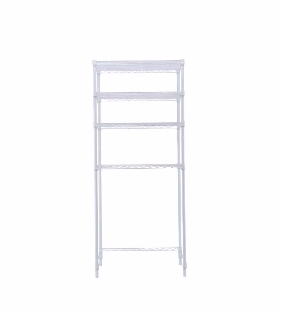 Domo Mea Scaffale Lavanderia Bianco 4 Ripiani 45x75x180 cm per Casa e Ufficio