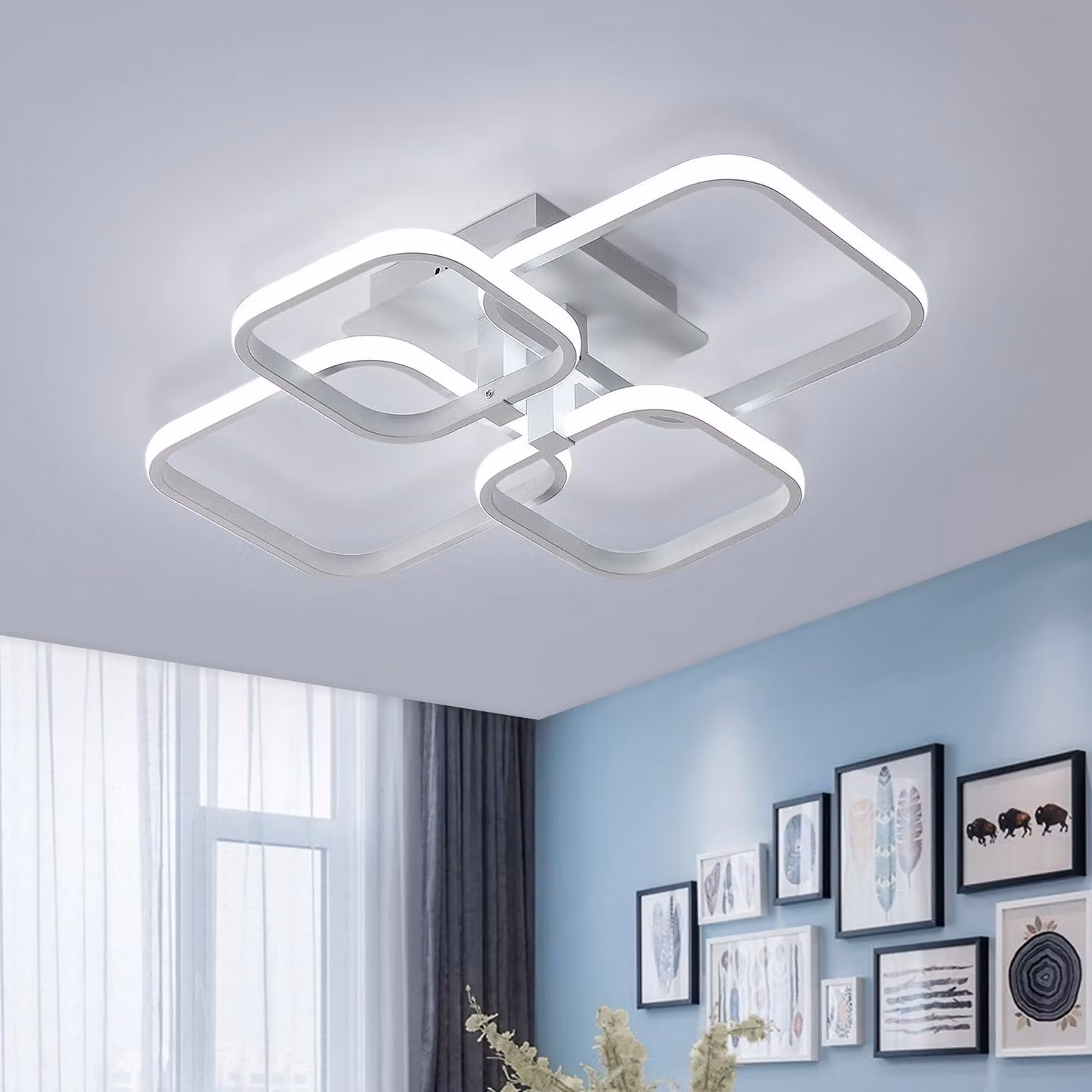 Lampada a LED da parete, 60W, design moderno, luminosità 6750LM