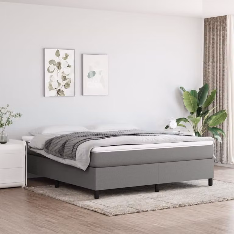 Maison Exclusive - Struttura Letto a Rete a Molle Grigio Scuro 160x200 cm Tessuto