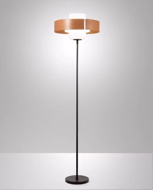 Lampada da terra Loto 170cm in Metallo e Vetro Soffiato, Colore Mattone, Attacco E27 40W, Design Elegante con Variatore - Loto