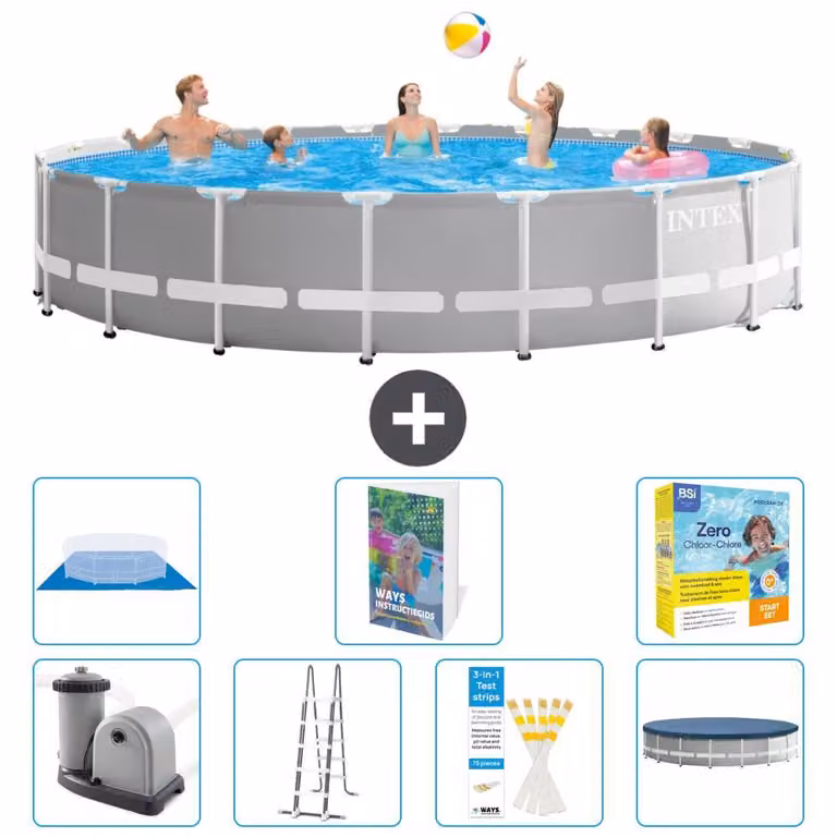 Struttura per piscina a forma di prisma - 610x132 cm - composta da 6 elementi - modello S546