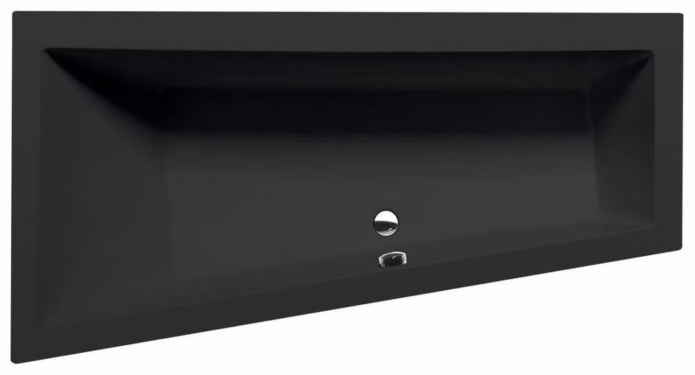 Vasca salvaspazio ANDRA 170x90x45cm, sinistra, nero opaco