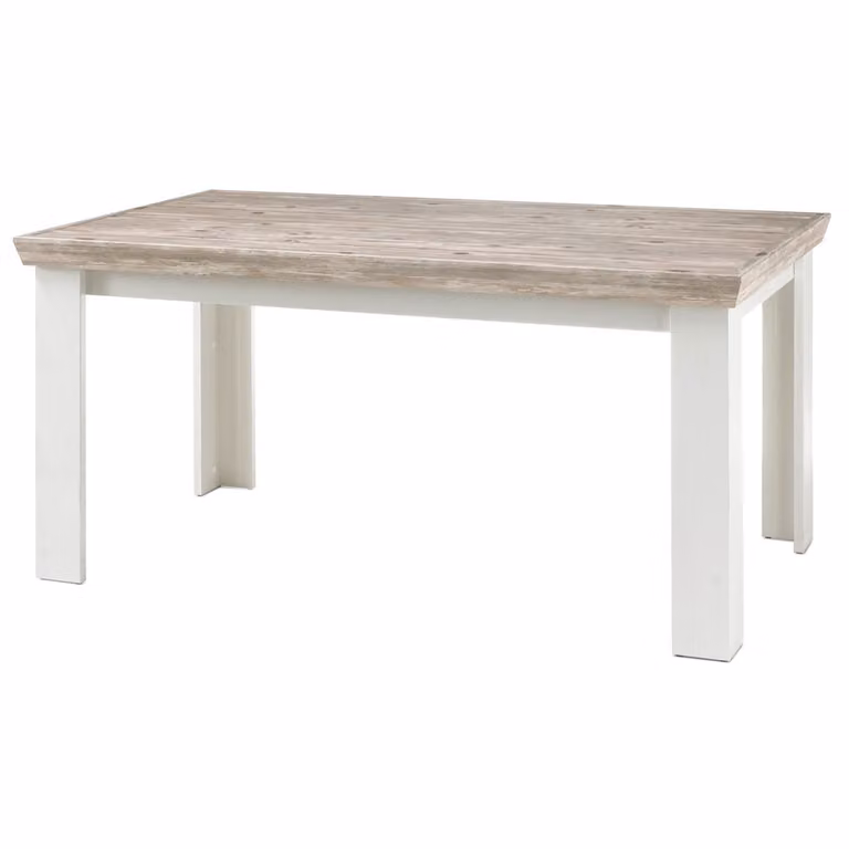 Tavolo da pranzo FERNA-61 in stile rustico Piano in pino Oslo repro scuro e struttura in pino repro bianco. L/A/D circa 160x76x90cm