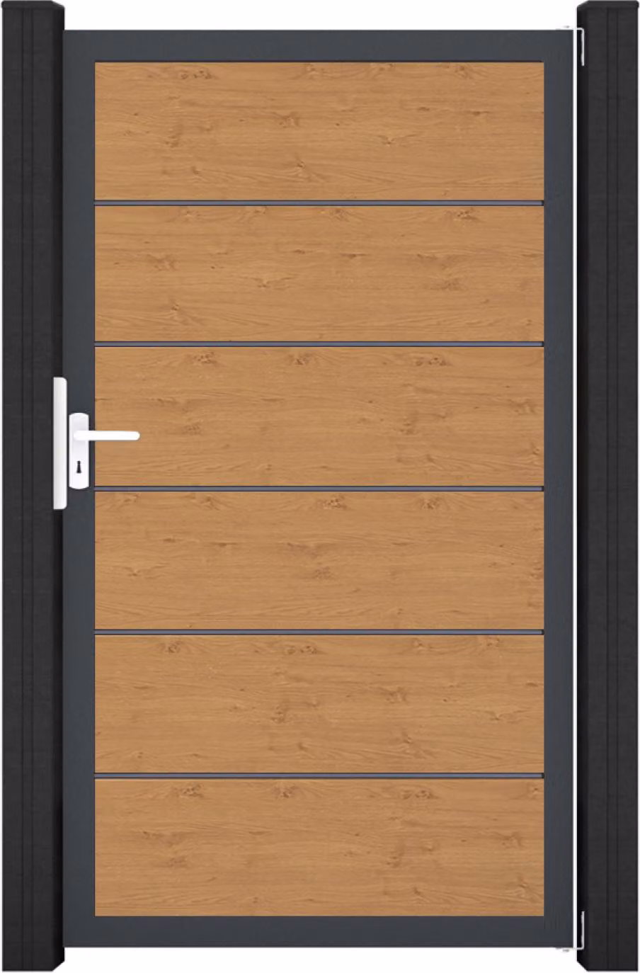 GroJa BasicLine PVC sistema ad innesto Premium Universal porta singola con telaio antracite asteiche_natur