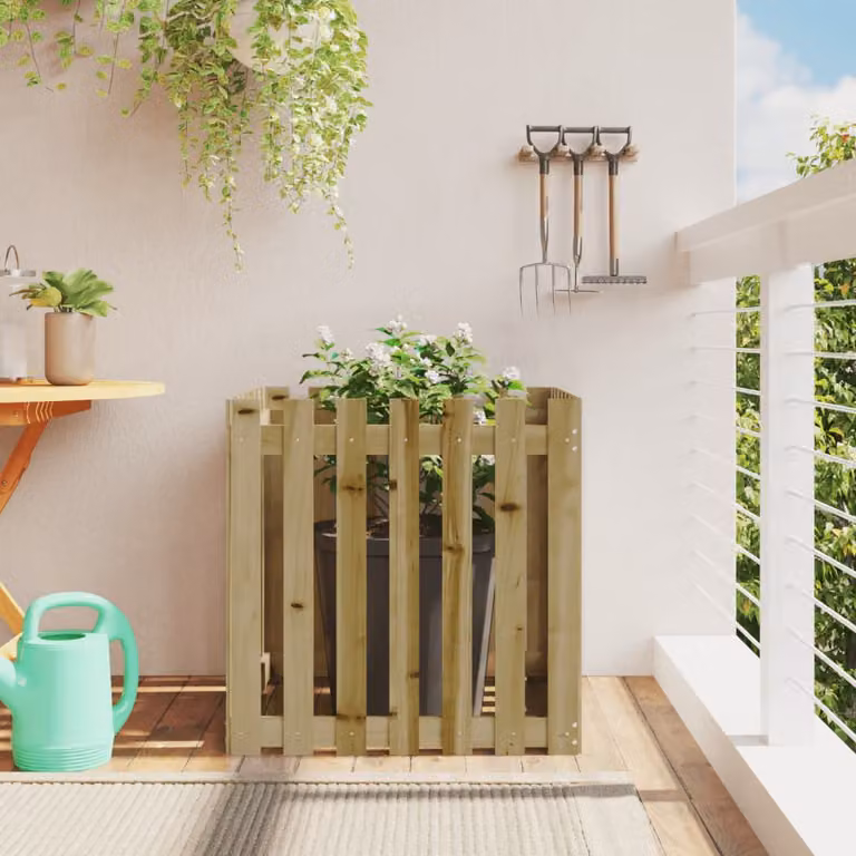 Fioriera da giardino a recinzione vidaXL in legno marrone L/P/H: 70 x 70 x 70 cm