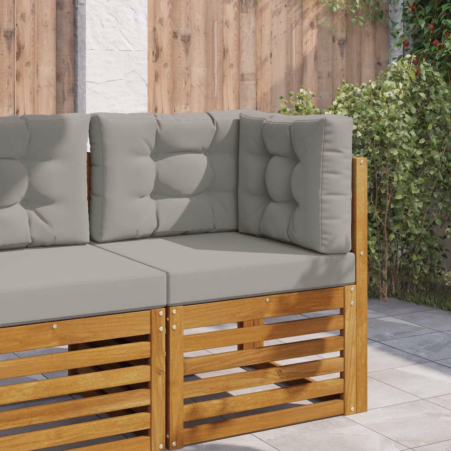vidaXL Cuscino quadrato per divano da esterno in poliestere grigio L 60 cm x P 60 cm x H 60 cm