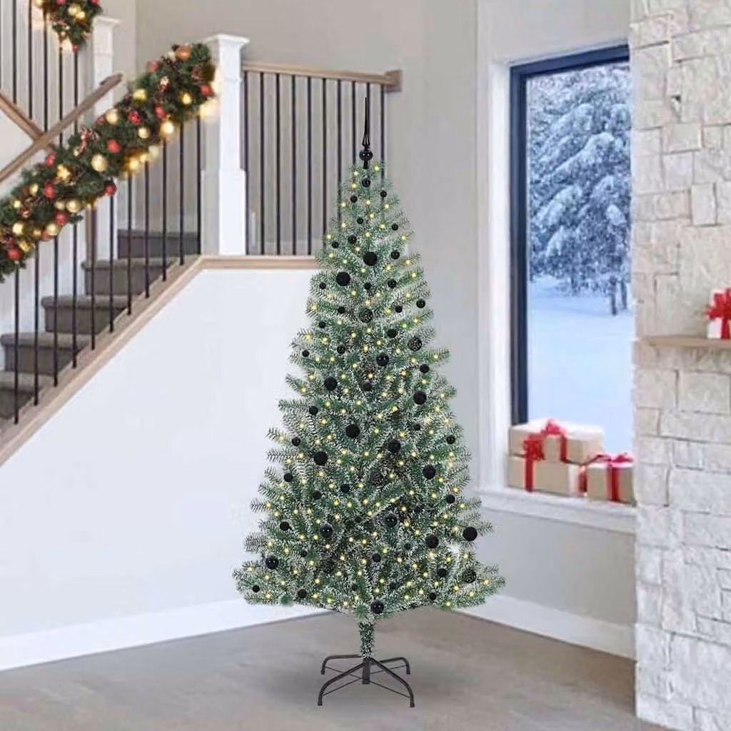 Maison Exclusive - Albero di Natale artificiale, ricoperto di neve, con luci LED, altezza 240 cm