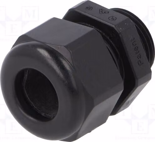 1 x Raccordo per cavo, colore nero, filettatura M20, 1,5 mm, codice prodotto 1.219.2001.50, grado di protezione IP68, materiale: [specificare il materiale]