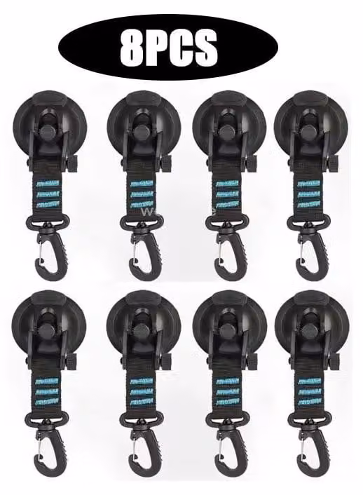 Ventose per tenda da campeggio, 4 ganci, gomma siliconica resistente, 8 pezzi, colore blu
