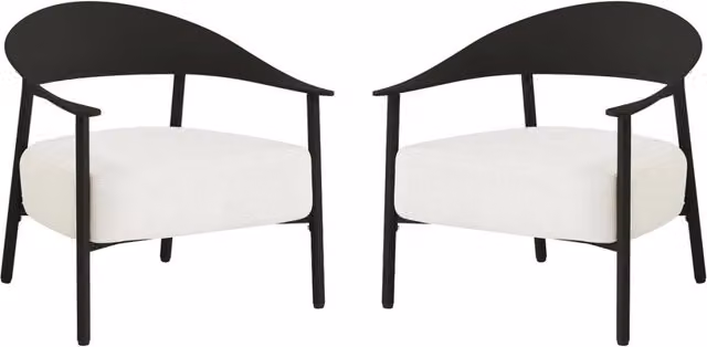 Set di 2 poltrone da giardino in plastica e metallo "Céora" - Nero