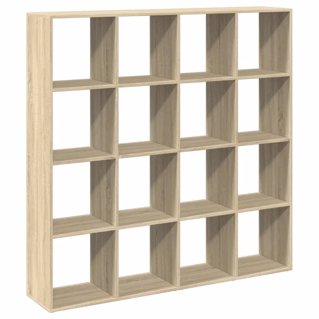 Libreria vidaXL in Legno Multistrato e MDF Rovere Sonoma, Colore Marrone e Beige, L: 137,5 cm, P: 29,0 cm, H: 137,5 cm – 2