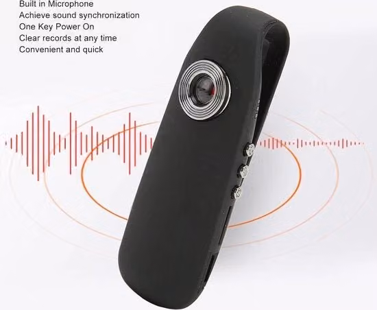 Action Camera Portatile 1080P HD Nera con Registrazione Video Ciclica per Ciclisti e Guardiani