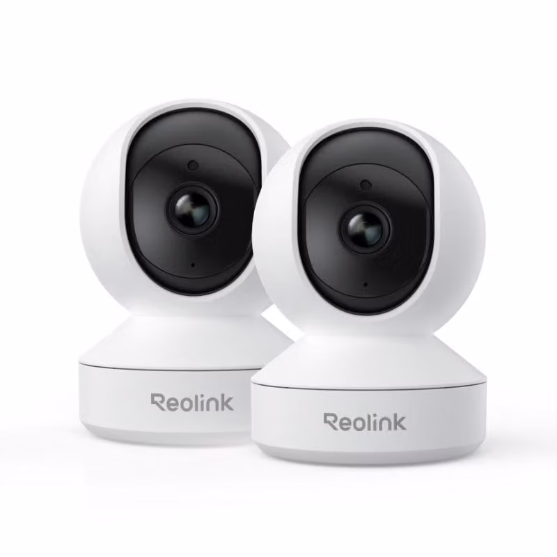 Reolink E1, telecamera di sicurezza per interni WiFi 2K 4MP 2,4GHz, panoramica a 355° e inclinazione a 50°, rilevamento persone/animali, visione notturna, audio bidirezionale, 2 pack