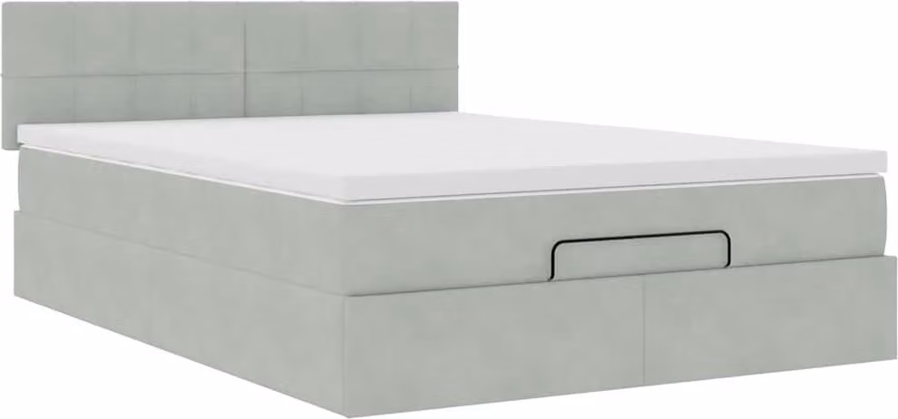 Struttura Letto Pouf con Materasso 140x190 cm Velluto