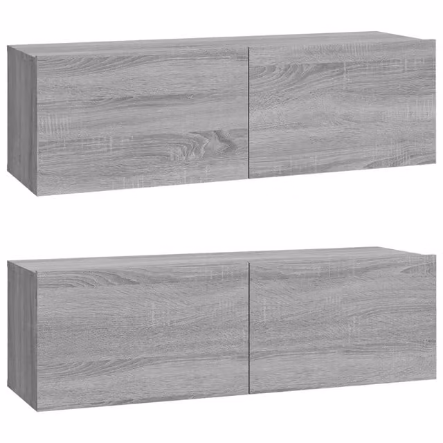 Mobili TV Muro 2pz | Armadietto TV | Mobile Porta TV Grigio Sonoma 100x30x30 cm Legno Multistrato