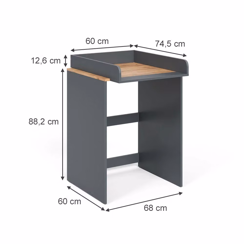Mobile lavatrice Viktor Vicco con fasciatoio, Antracite e Rovere dorato, L: 68 cm, H: 88.2 cm – 2
