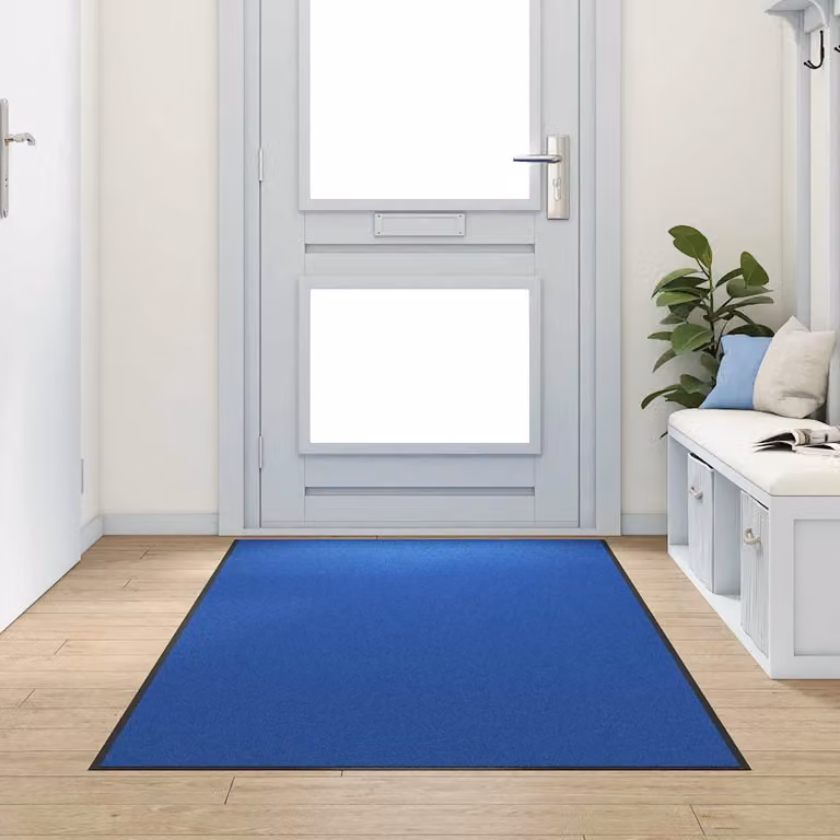 Tappetino moderno vidaXL blu e nero, rettangolare, lavabile in lavatrice e antiscivolo, L: 120 cm x P: 250 cm
