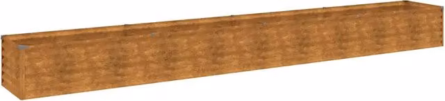 Fioriera rialzata da giardino HELLOSHOP26 in acciaio corten color marrone L: 386 cm, P: 50 cm, H: 36 cm