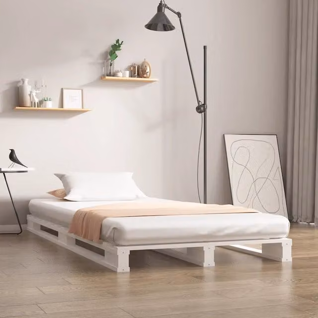 Letto a pallet vidaXL in legno massello di pino bianco L/P: 100 x 200 cm