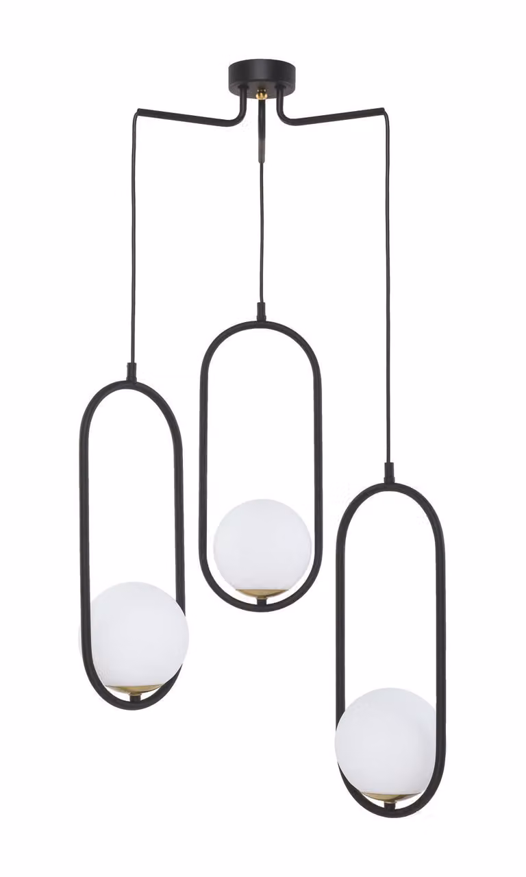 Lampada a sospensione IGON bianco e nero 3xE14x15W in metallo, dimensioni: 80x56x56 cm, IP20, Jupiter
