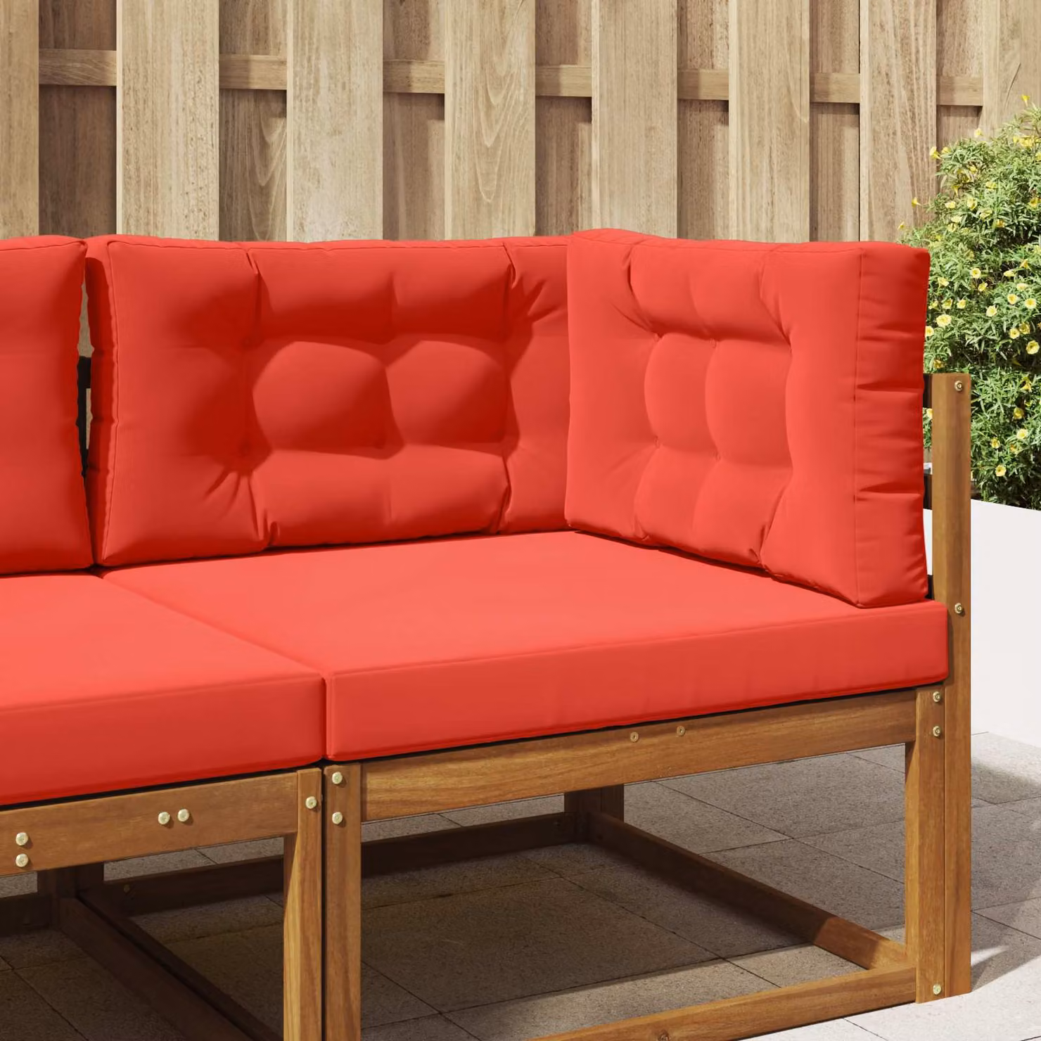 Cuscino per divano da esterno vidaXL in poliestere rosso 80 x 80 cm