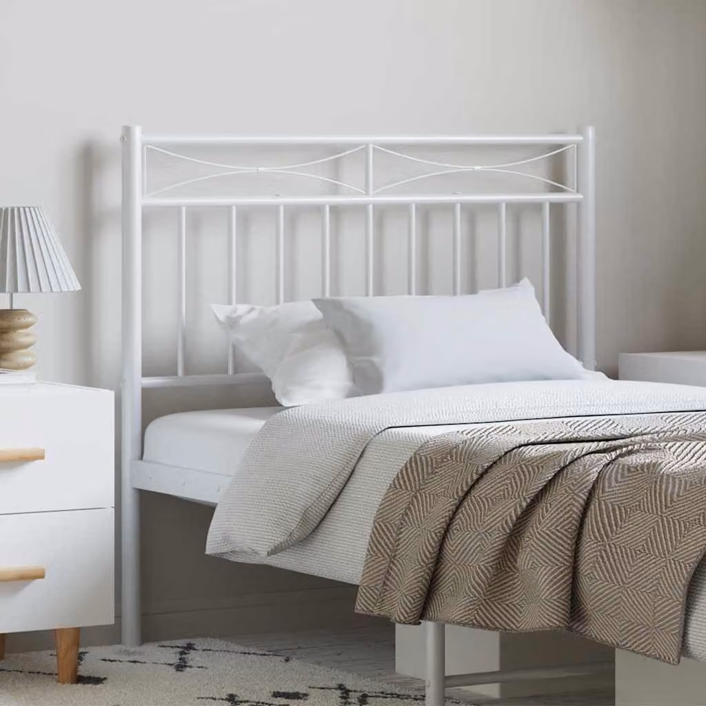 Testiera di ricambio in metallo lacca bianca vidaXL per letto 100x200 cm