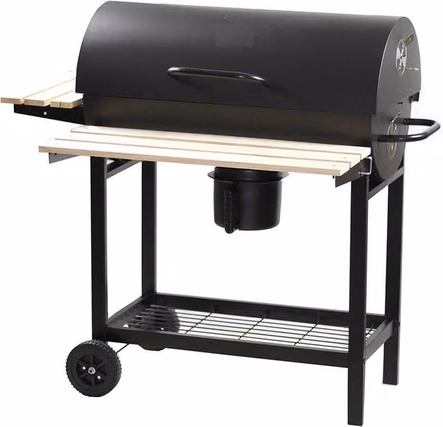 Barbecue a Carbone con Coperchio 108x72x101 cm in Acciaio Inox con Ruote Gringo