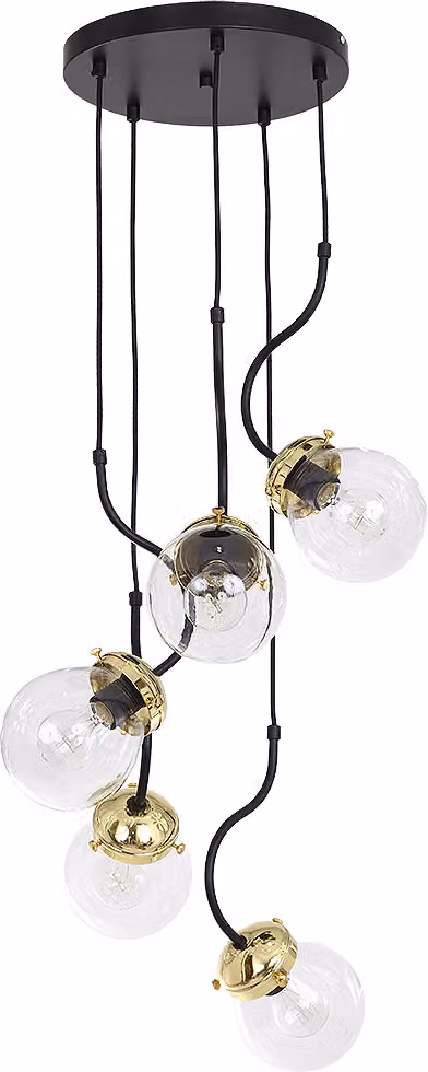 Lampada a sospensione vintage "Natan" in ottone vetro metallo a 5 luci lampada a sospensione soggiorno sala da pranzo tavolo da pranzo