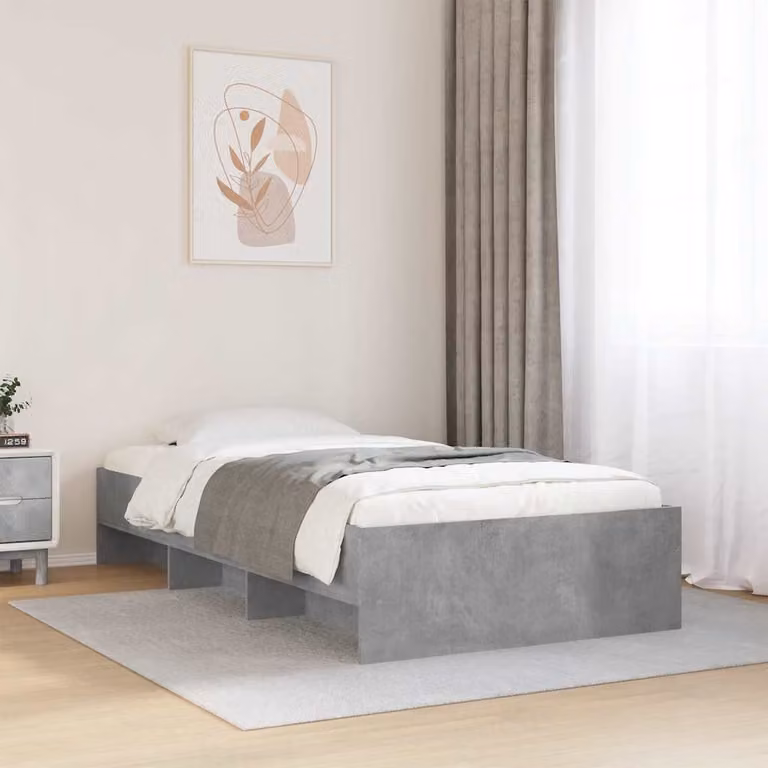 Giroletto vidaXL in legno multistrato e MDF grigio, L/P/H: 100 x 200 x 35 cm