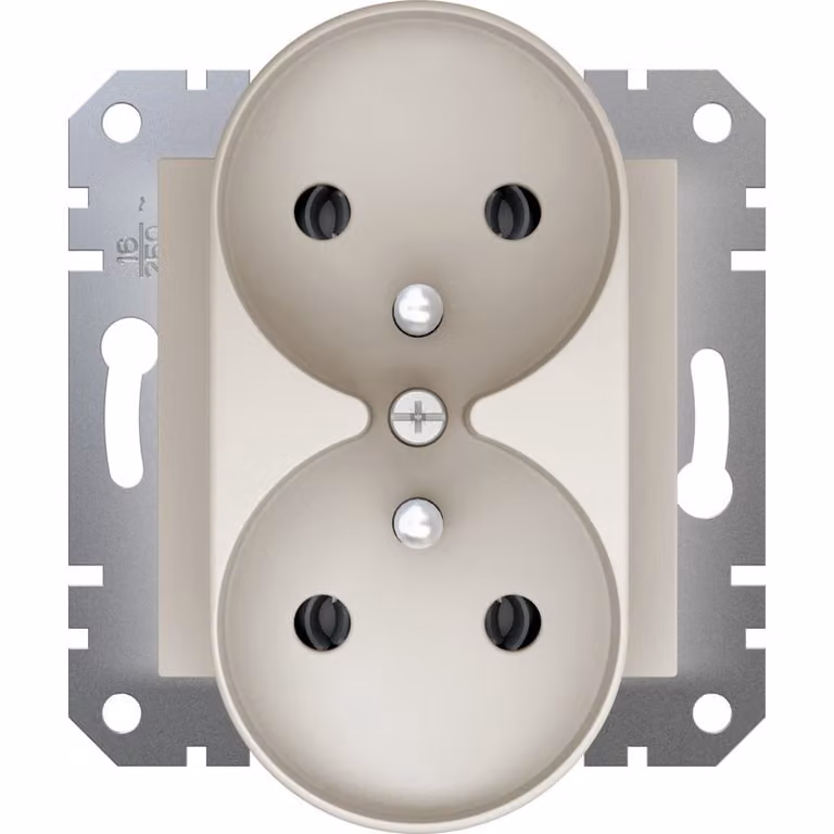 Presa 2x2P+PE per sistema a telaio, crema Schneider Electric Asfora EPH9810223