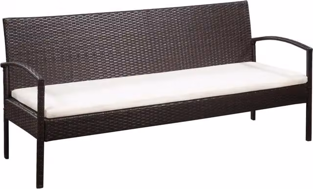 Set Divani da Giardino 5 pz con Cuscini in Polyrattan Marrone 44184