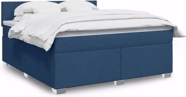 Letto Ibrido vidaXL con Materasso a Molle Insacchettate Blu e Bianco L/P: 180 x 200 cm