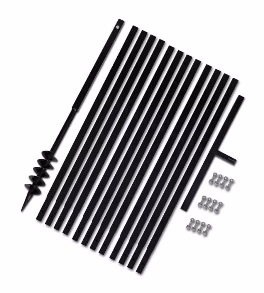 vidaXL Trapano da terra manuale in acciaio con manico da 80 mm e tubo di prolunga da 13 m, colore nero – 2