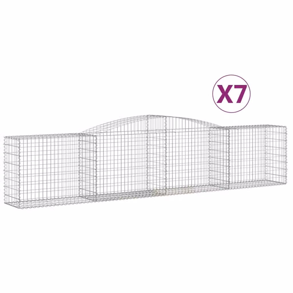 Cesti Gabbioni ad Arco 7 pz 400x50x80/100 cm Ferro Zincato